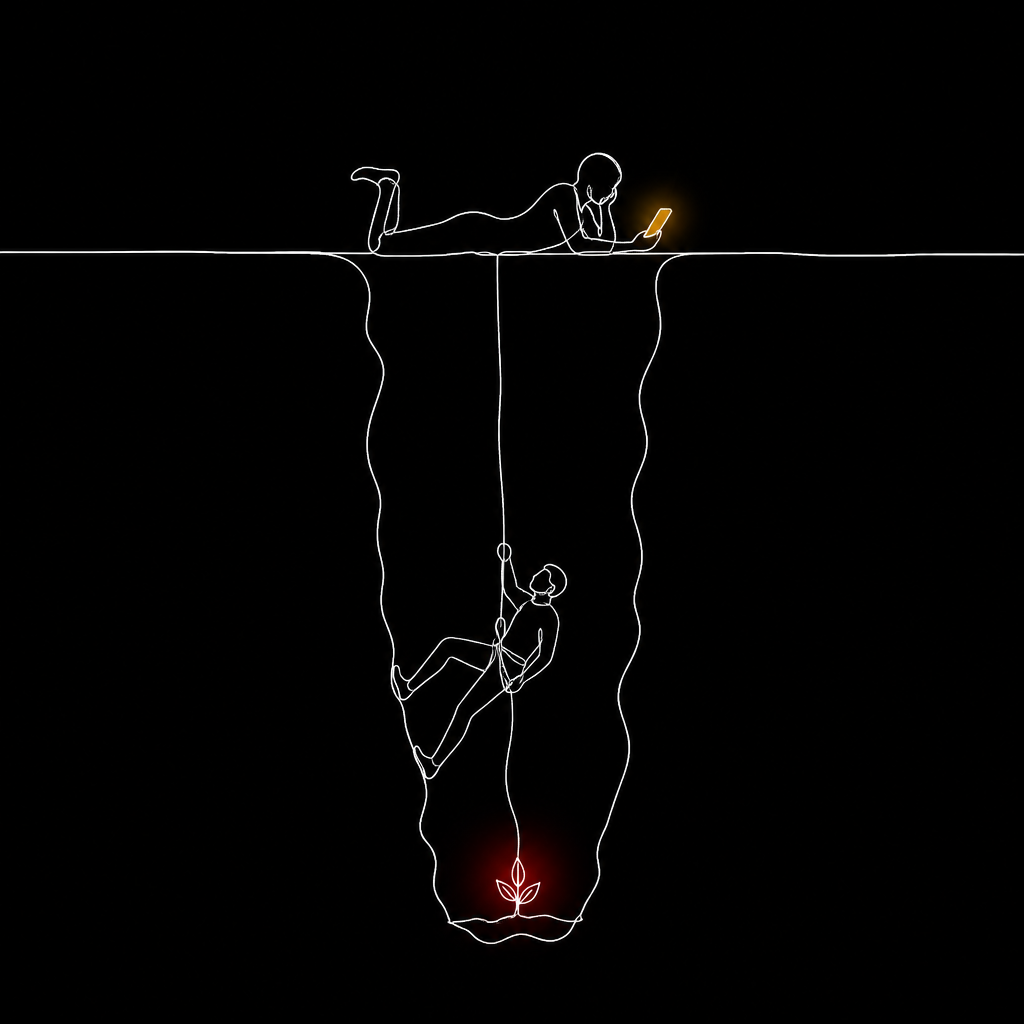 Ilustração da reflexão A Cura Exige Profundidade